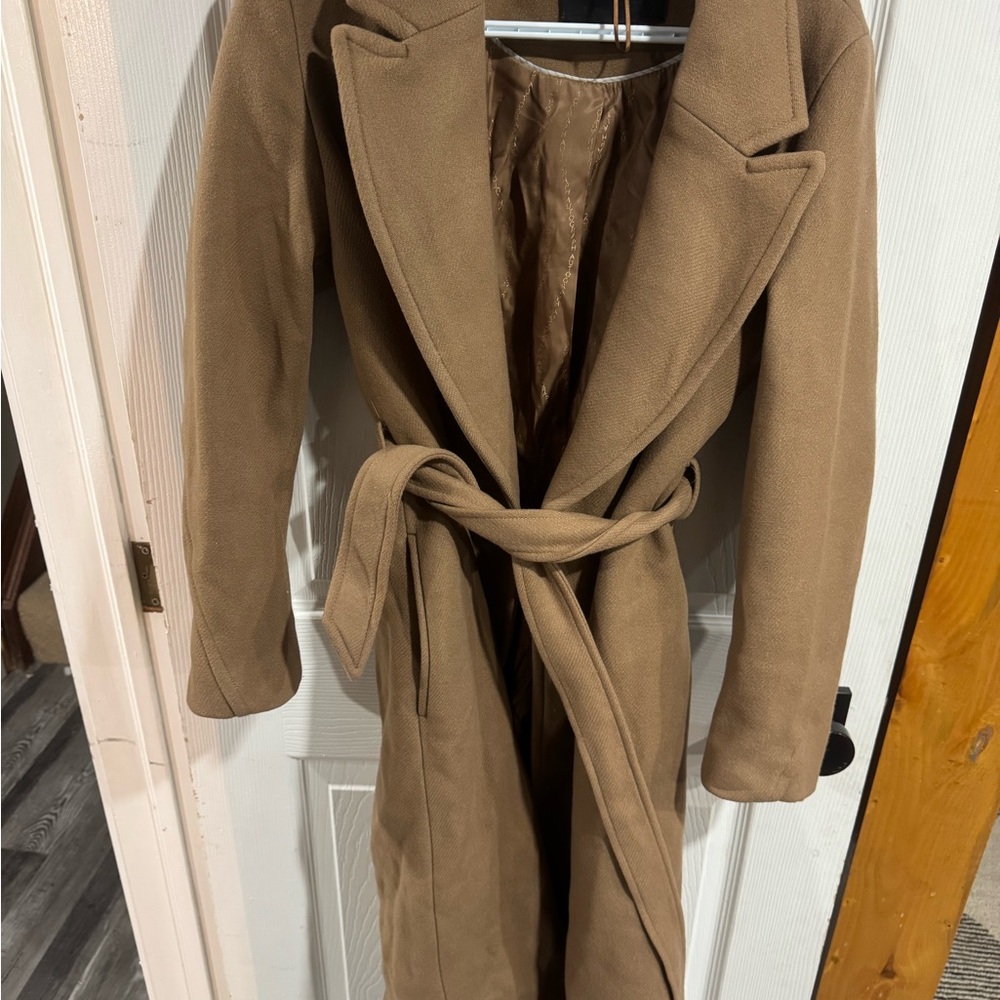Autograph Tan Cashmere/ Wool Blend Coat